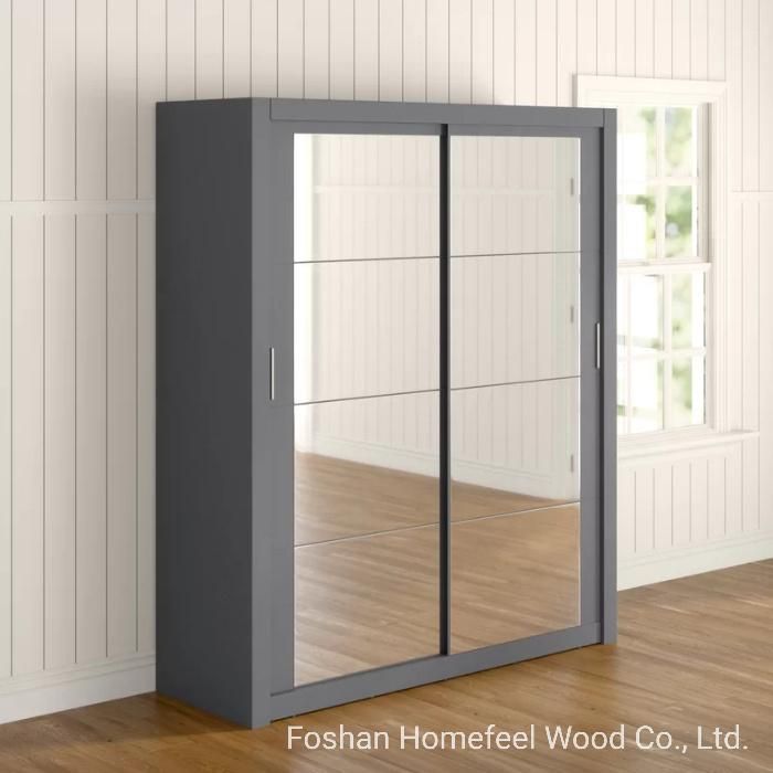 Classic Design Wooden Sliding Door Bedroom Home Furniture Wardrobe Closet (HF-WF0316)