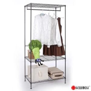 NSF Approval Adjustable 3 Tiers Metal Garment Closet Storage Rack Organizer