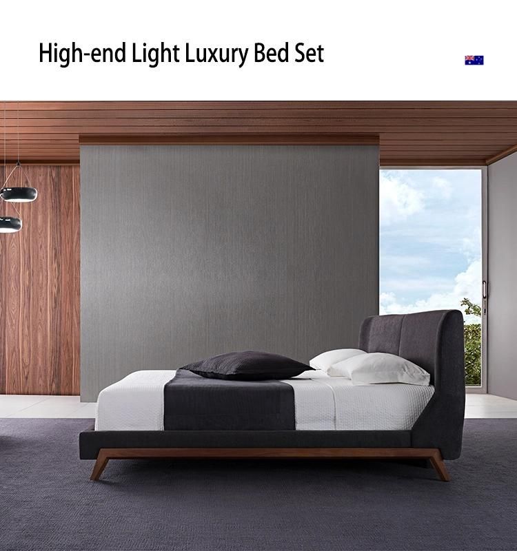 Hot Selling Wood Legs Home Furniture in Competitive and High Quality Bed Gc1705
