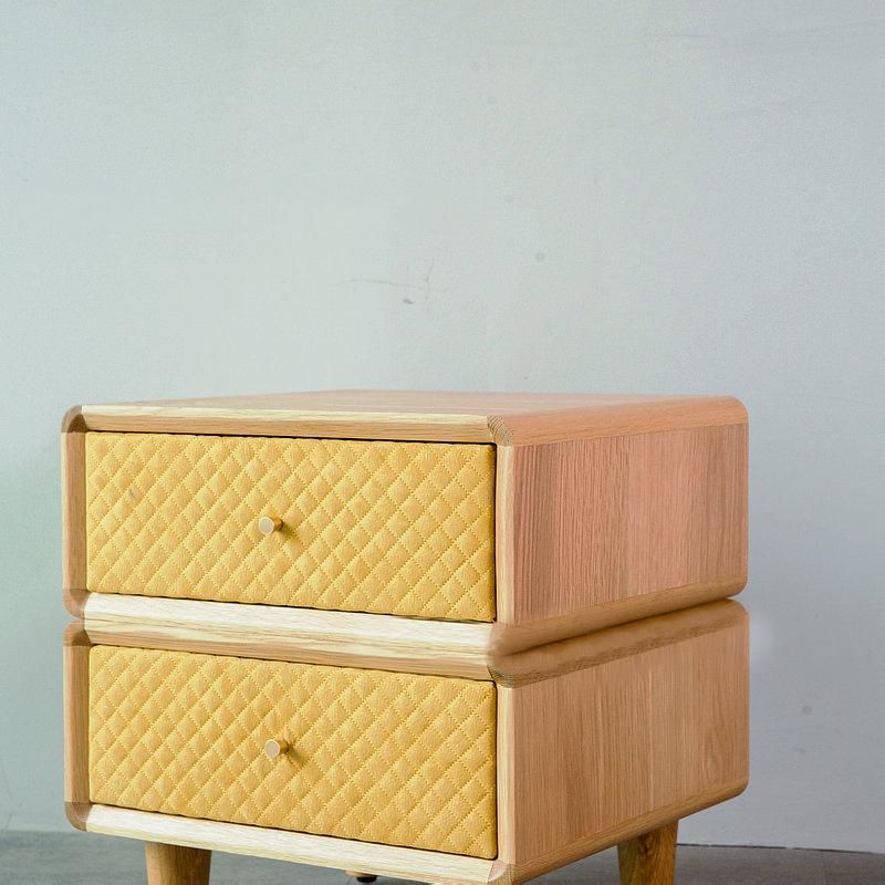 Modern Simple White Oak Solid Wood Home Storage Nightstand 0261
