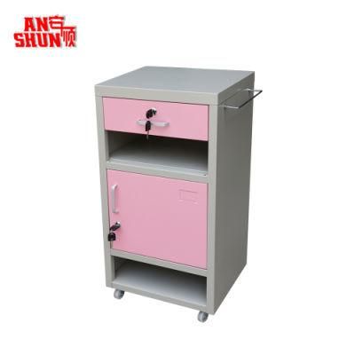 Medical Furniture Metal Bedside Locker with Drawer One Tower Hanger Hospital Bedside Cabinet