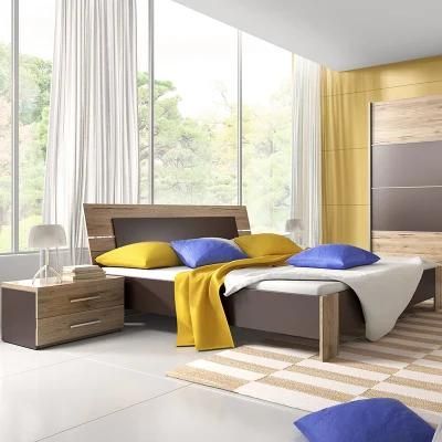 Modern Wooden MDF Apartment Home Furniture Bedroom Set Double Bed