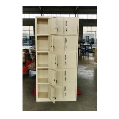 Fas-032 Gym School Storage Organizer Metal Staff Cabinet 15 Door Steel Locker