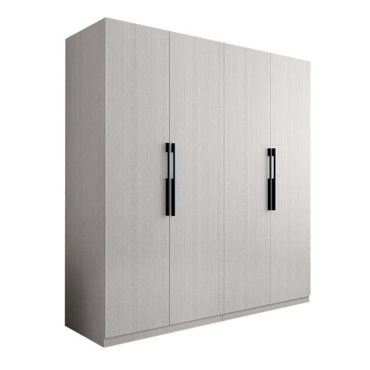 Simple Design Combination Bedroom Furniture Wooden White 4 Door Wardrobe
