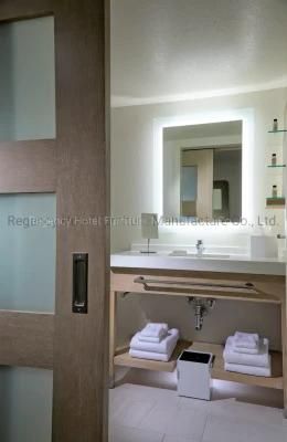 Custom Made Wood Furniture Hotel Furniture Hotel Bathroom Cabinet and Vanity for Wholesale