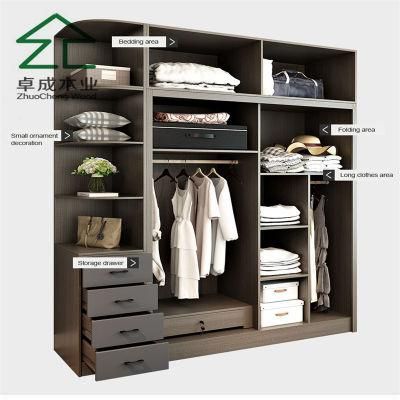 Large Grey Open Closet Without Door Panel