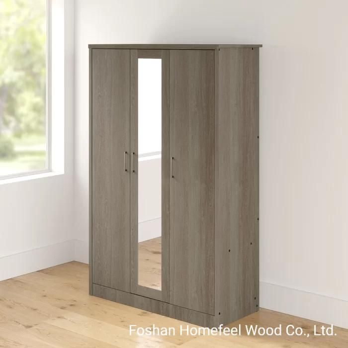 Modern Wholesale Simple 3 Door Wooden MDF Wardrobe (HF-WB04) Bedroom Furniture