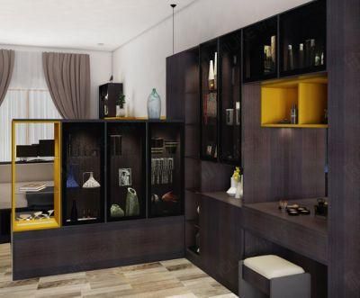 Custom Wooden Plywood PVC Furniture Modern Open Design Bedroom Wardrobe