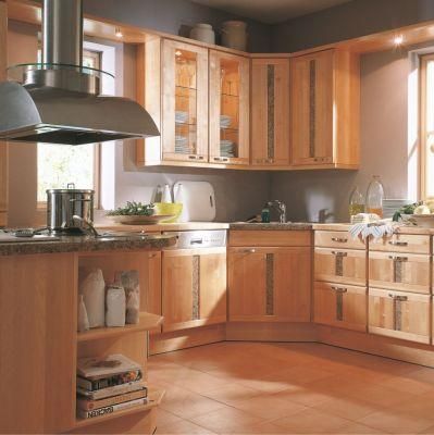 Matte Lacquer Natural Wood Colored Kitchen Cabinets