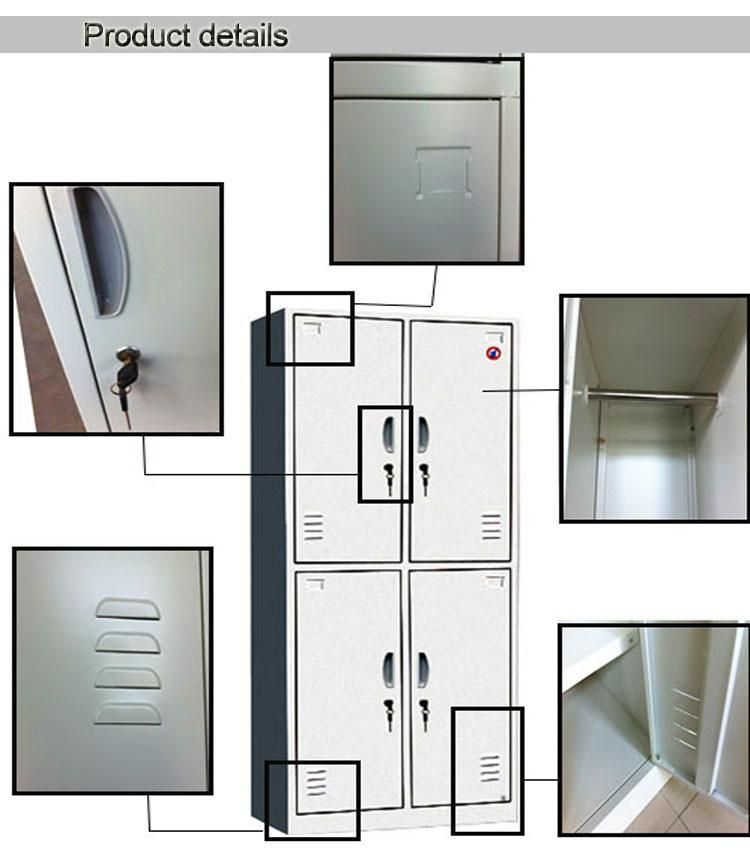 Cheap Price 4 Doors Steel Metal Wardrobe