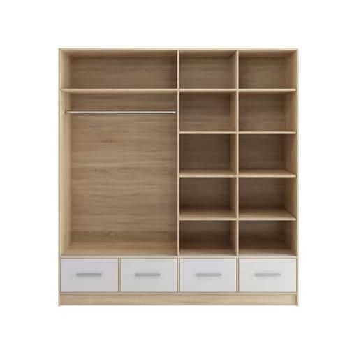 Modern High Gloss Mirror Sliding Door Wardrobe Cabinet Armoire with Aluminium Frame (HF-WF0704)