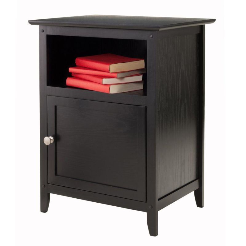 Nova Espresso Bedside Table Mini Bookcase for Bedroom