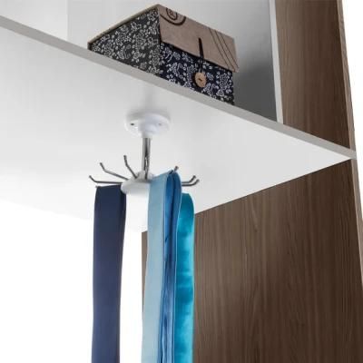 (Hz092I) Steel and Plastic Tie Rack for Wardrobe