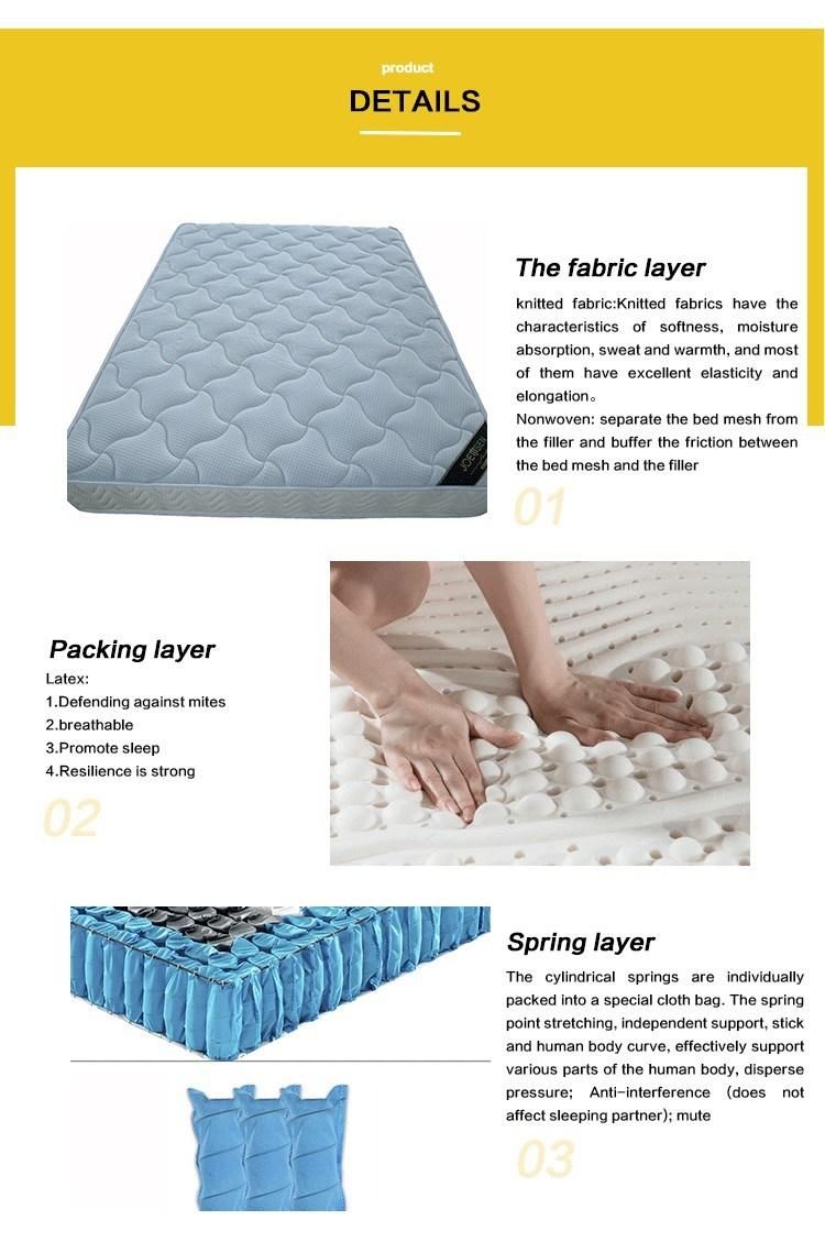 High Quality Natural Latex Frameless Floor Compress Mattress for Bed Pocket