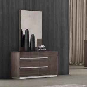Nova Paper Lacquer Unti-Symmetry Brown Bedroom Furniture Sets