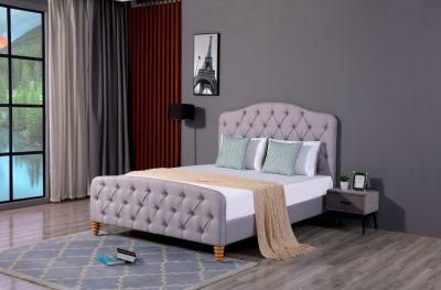 Huayang Luxury Modern Bedroom Furniture Fabric Covers Beds Luxury Contemporary Italian Bed with Headboard Fabric Bed