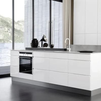 Modern White High Gloss Lacquer Plywood Kitchen Furniture