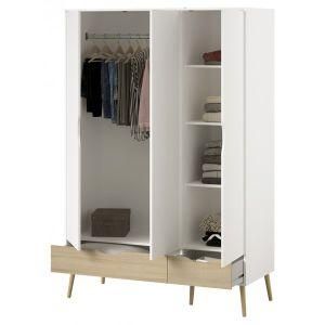 North European Style White Godrej Almirah Wardrobe with 3 Door and 2 Drawer for Sale in Youtube